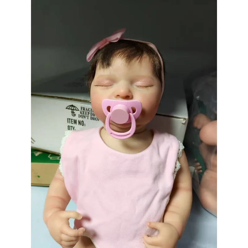 ตุ๊กตาหลับ 19 นิ้ว 48 ซม. ลูร่า ผมปลูกด้วยมือ กันน้ำ ตัวทำจากไวนิลทั้งตัว