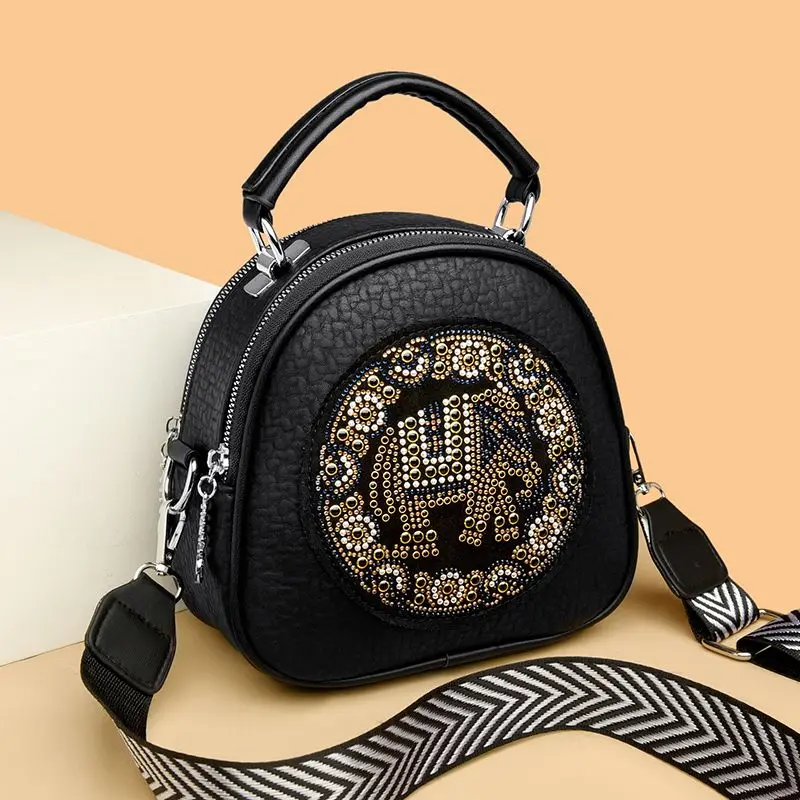 Chinese Trend Hot Diamond Women's Leisure Handbag New Fashion Temperament All Senior Single Shoulder Hand Crossbody Bag