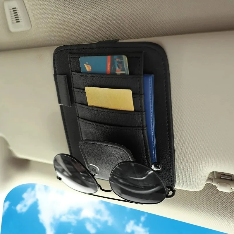 Car Sunshade Multi-functional Storage Clip Car Eyeglass Holder Driver's License Card Holder Receipt and Document Holder