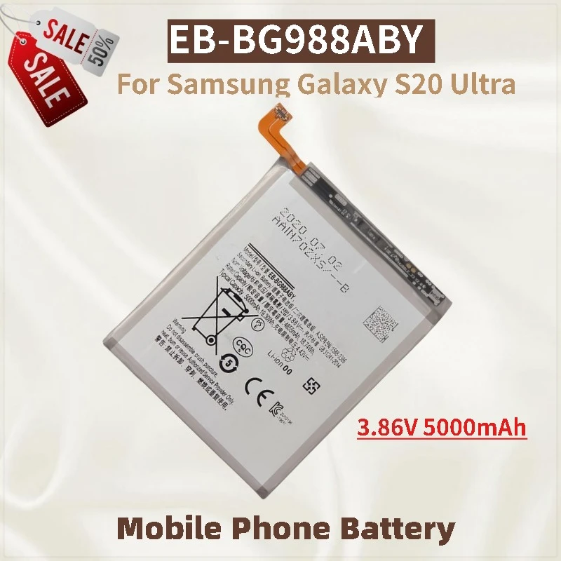 

High Capacity Phone Battery EB-BG988ABY 3.86V 5000mAh For Samsung Galaxy S20 Ultra Brand New High Quality Replacement Battery