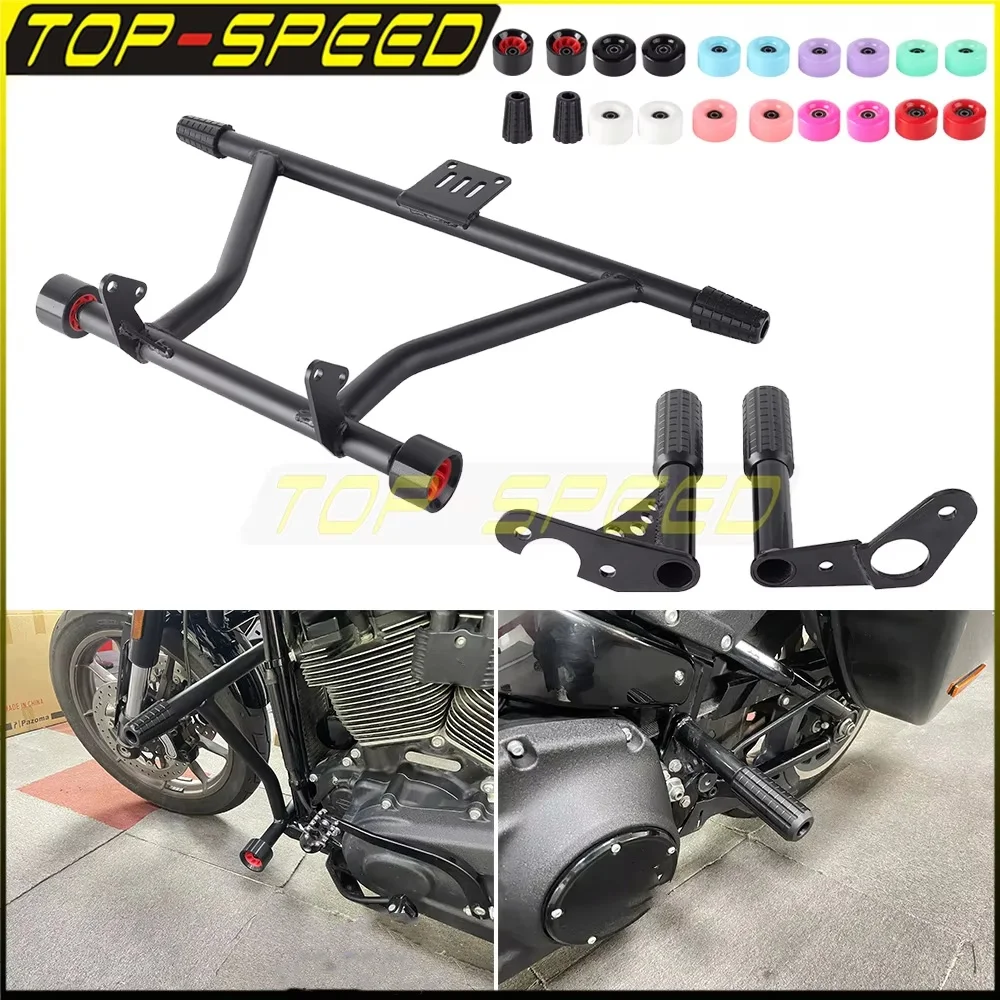 Motorcycle Crash Bar Highway Engine Guard Protector Cage For Harley Softail Low Rider ST 117 FXLRST 2022-2023 Crash Bars Parts