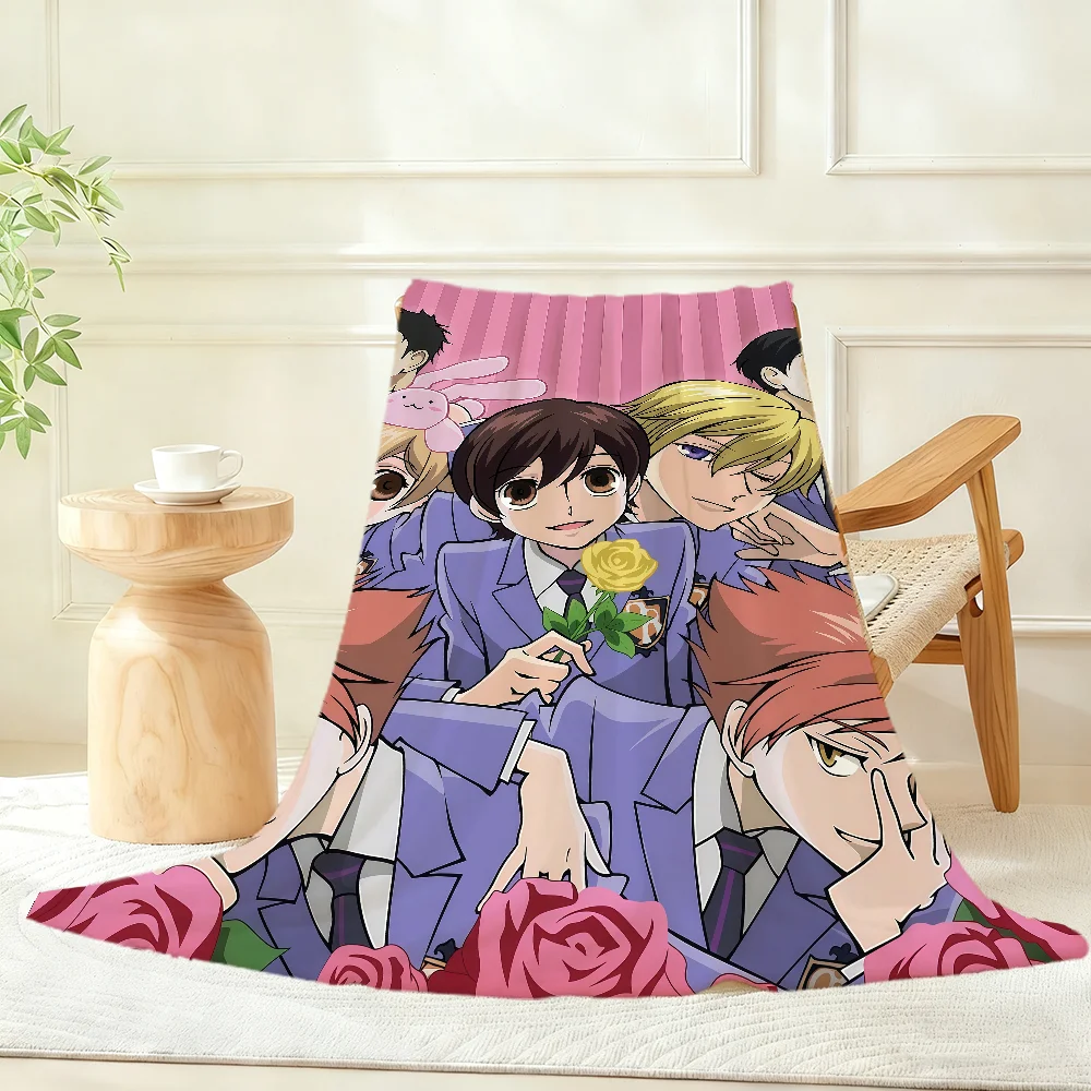 O-Ou-Ran Classics Anime H-High S-School Blanket Throw Super Cosy Plush Living Room Sofa Couch Childish Birthday Gifts