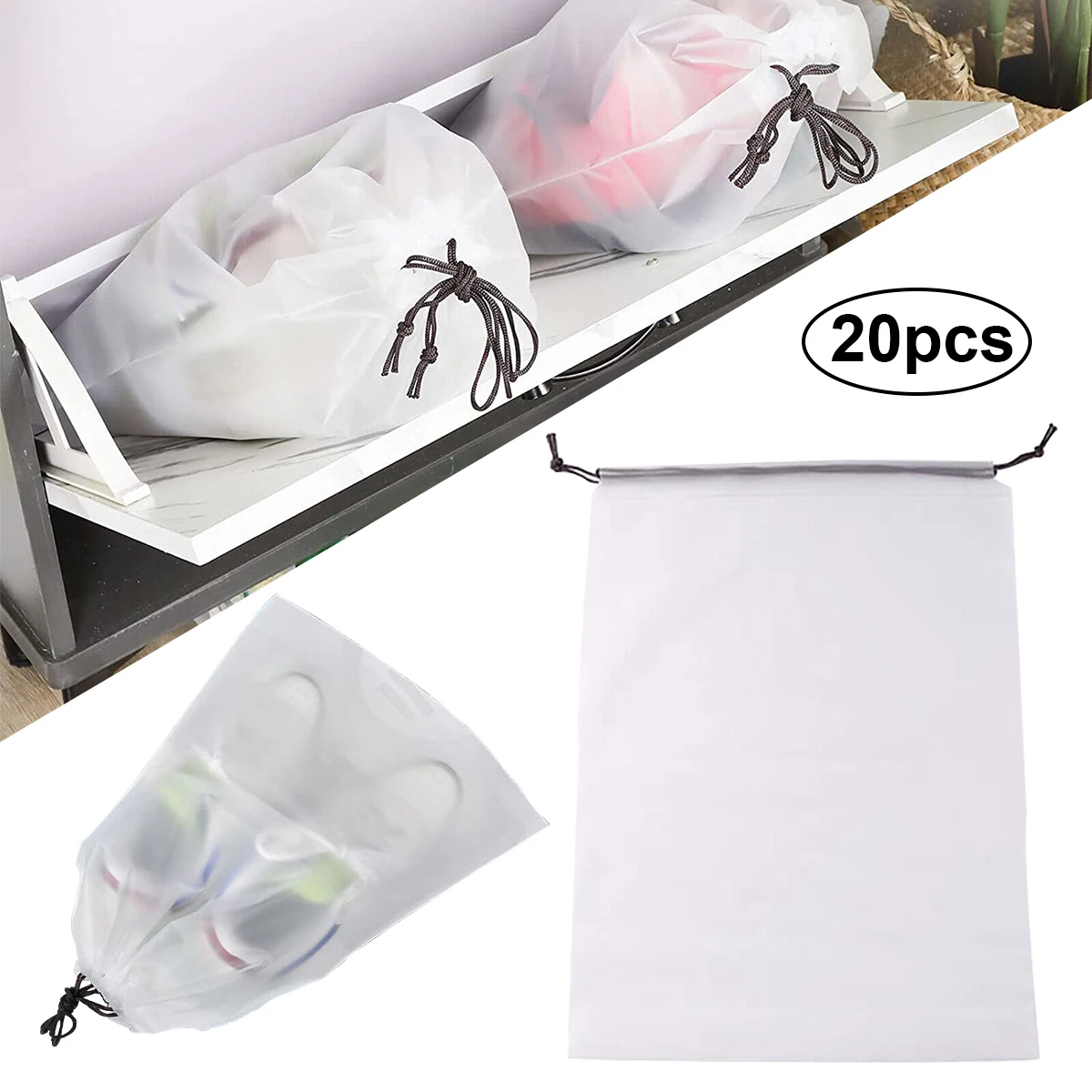 

20 Pcs Nylon Waterproof Drawstring Storage Pouch Multi-functional Bag Durable Shoes Underwear Travel Ditty Bags For Travel