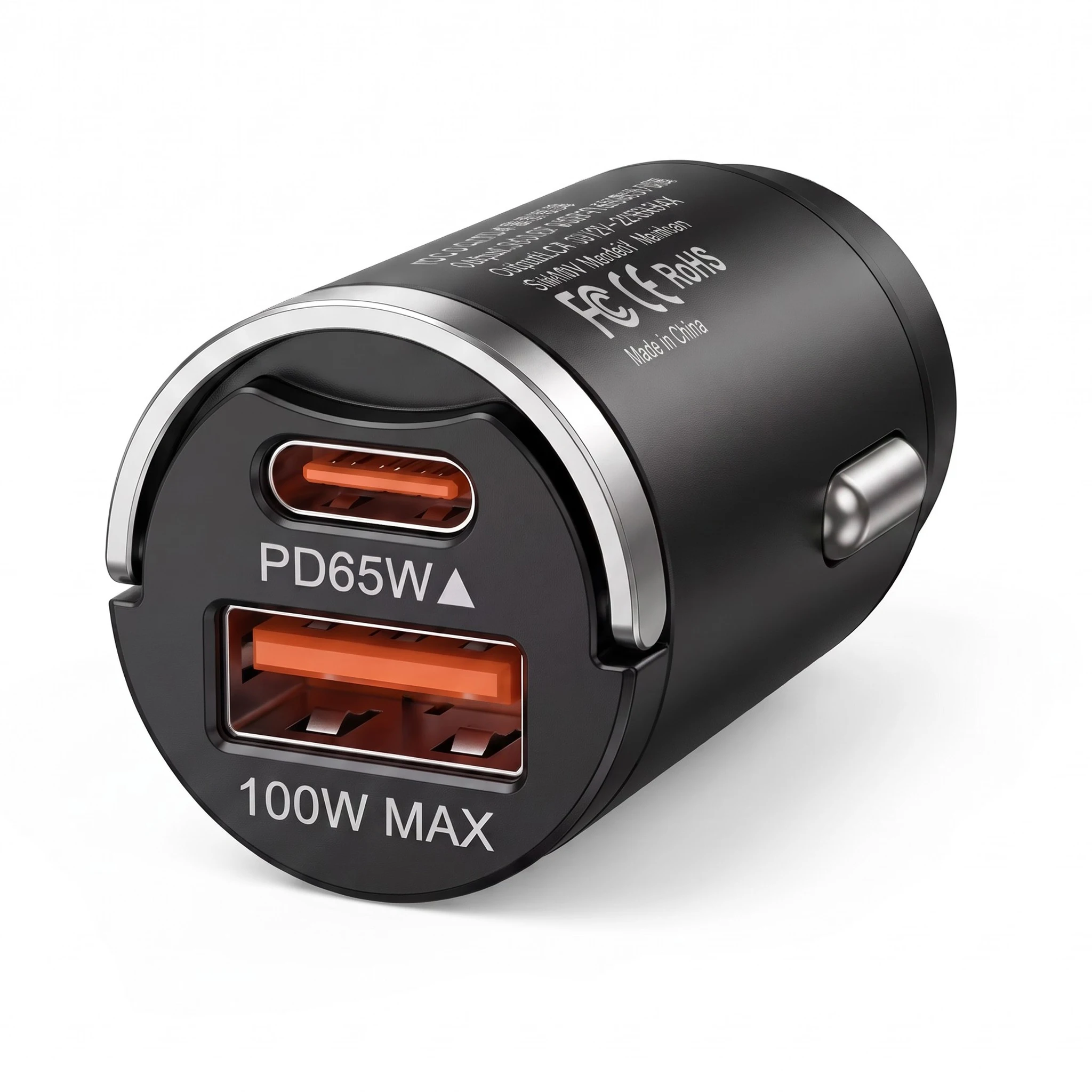 165W Reise-Autoladegerät mit PD 65W USB-C und 100W USB-A Ladeanschluss für Autos, LKWs, SUVs und Reisen, hitzebeständiger Zinklegierungs-Gehäuse
