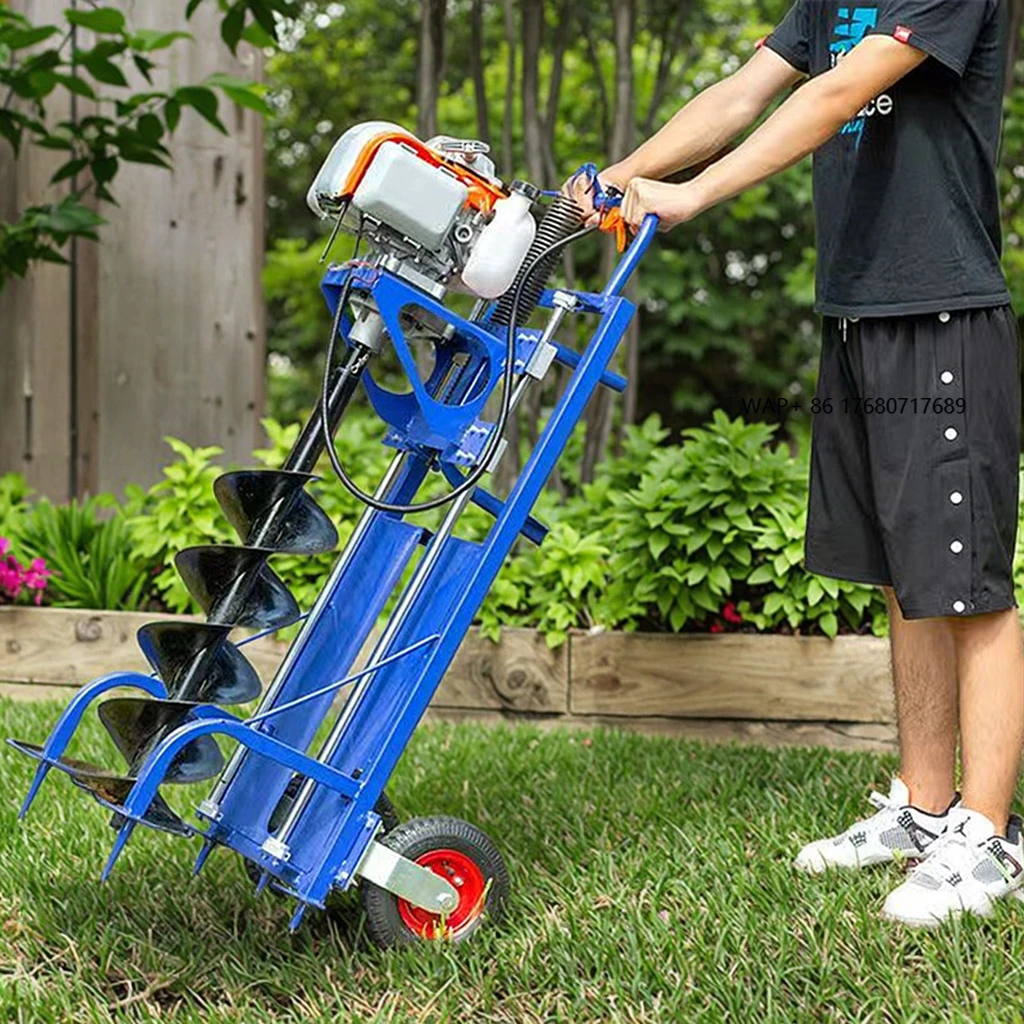 Portable Mobile Drilling Machine Thickened Spiral Ground Auger New Two-Four Stroke  Pit Digger Bearing Pump Excavator