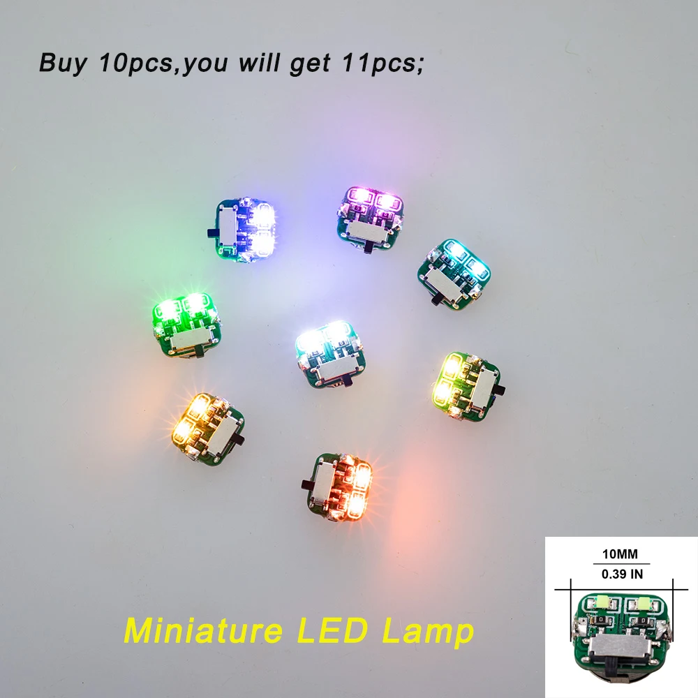 10pcs Mini LED lights With Mechanical Switch Size 1cm Used for Model Lighting Wholesale Support