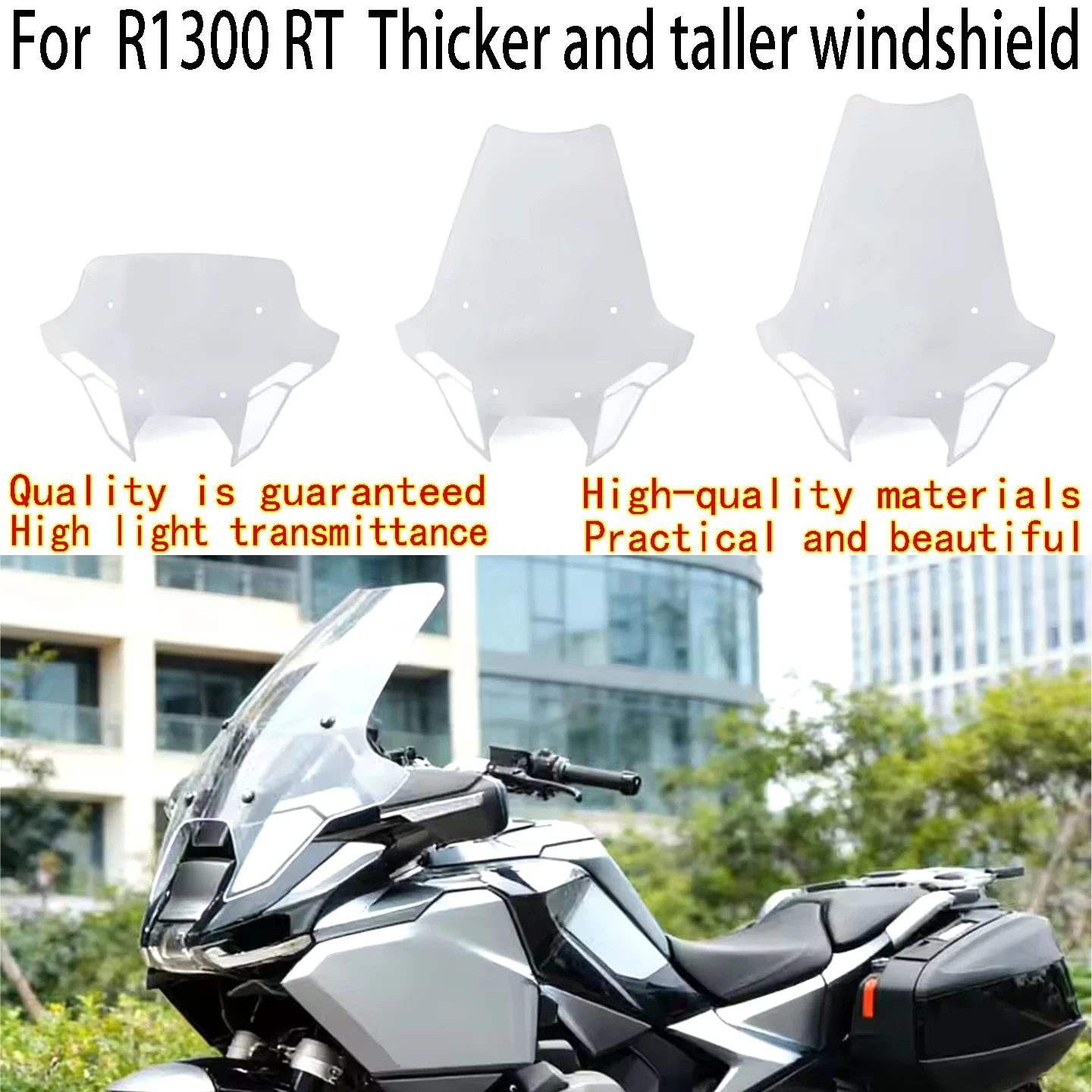 For BMW R1300 RT Front windshield Thicker style BMW R1300 RT Raise the windshield Front spoiler High-definition and transparent