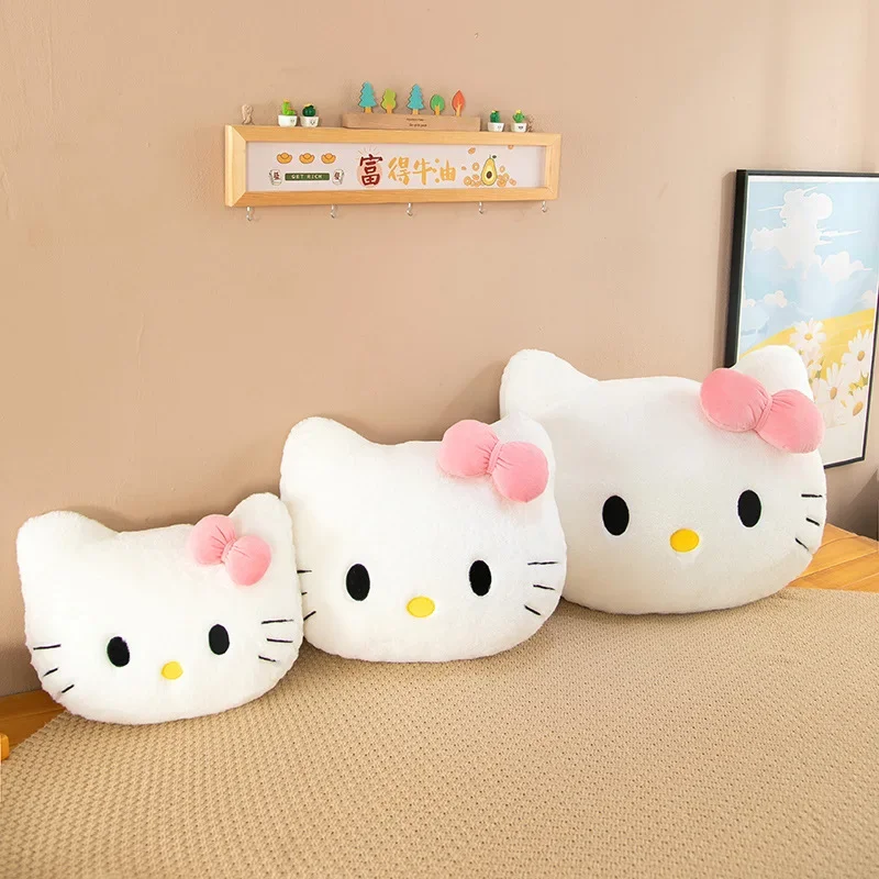 MINISO Sanrio's KT Plush Toy Pillow Doll Bed Ornaments Sofa Decoration To Accompany Children To Sleep Children's Birthday Gifts