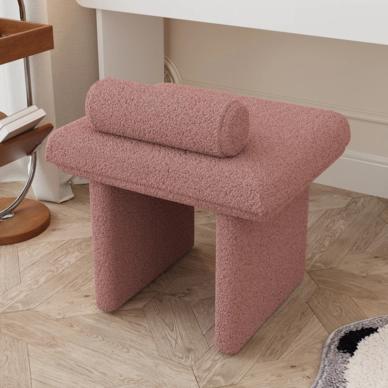 Nordic Creative Minimalist Fabric Home Dressing Stool Bedroom Makeup Chair Living Room Shoe Changing Stool Cloakroom Chair