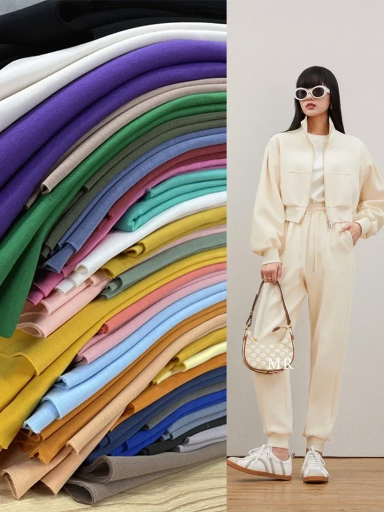 

Воздушный слой, ткань, устойчивая к морщинам, бесследная толстовка с капюшоном, юбка, ткань для шитья одежды по метрам, материал «сделай сам», хлопок, полиэстер, спандекс