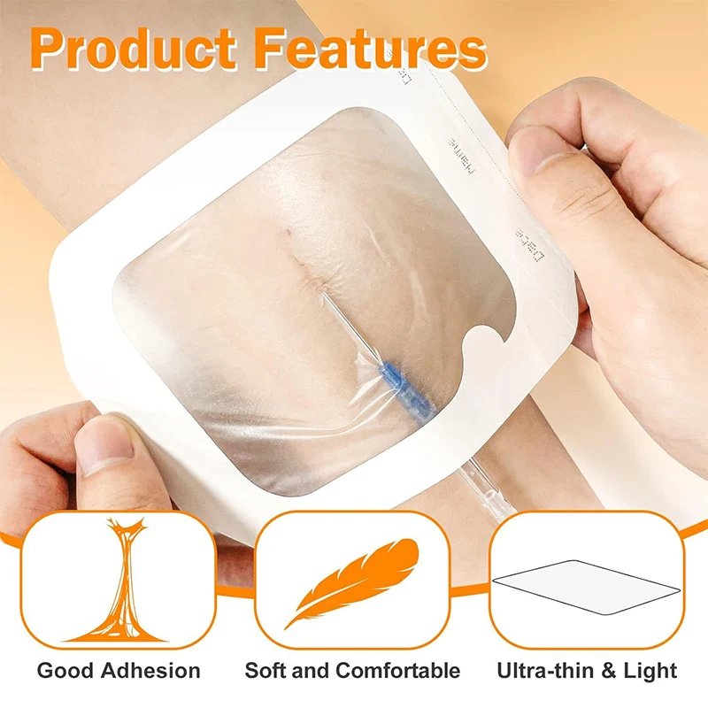 PU Transparency Film Visible Waterproof Dressing Tape Invisible Sticker Indwelling Needle Duct Fixed Patch Self Adhesive