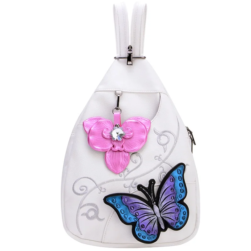 2024 Women New Anti-theft Chest Bag Embroidery Soft Chest Bag Double Zipper Butterfly Shoulder Bag Fashion backpack Travel Daily