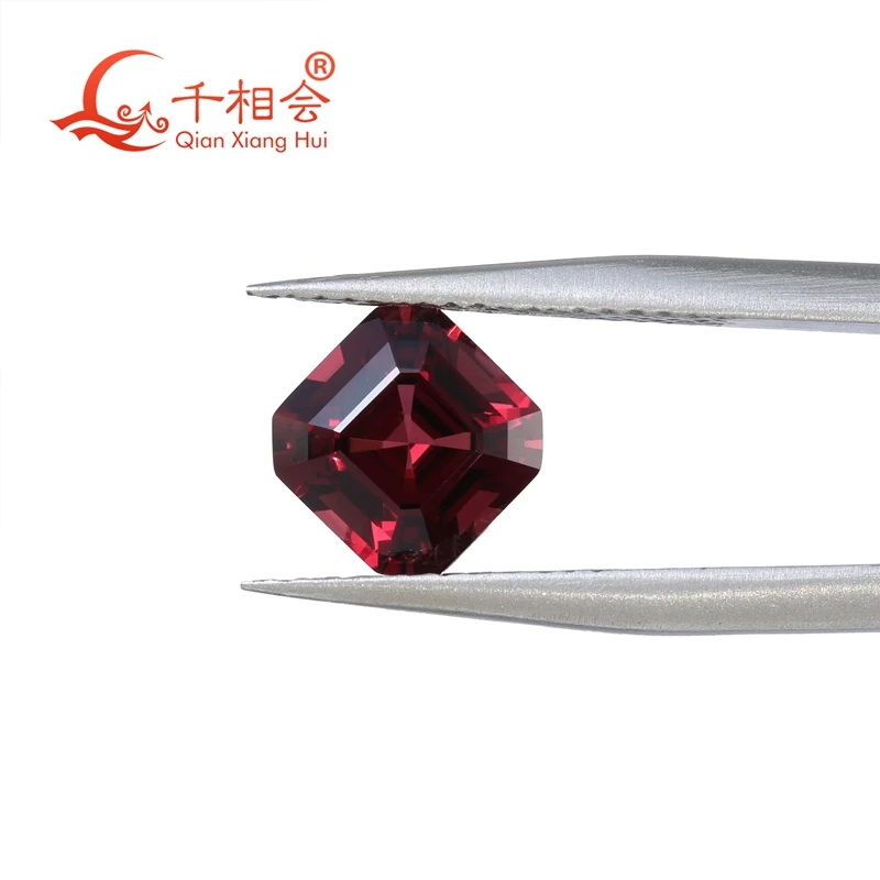 

2.27ct asscher shape emerald cut red color Natural Garnet Loose Gemstone GRC certificated