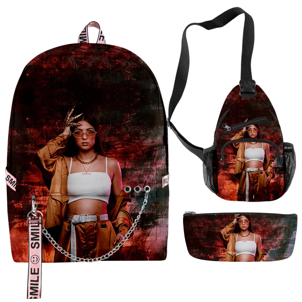 

Fashion Youthful Eva Queen 3pcs/Set Backpacks 3D Print Oxford Waterproof Notebook multifunction Backpack Chest Bag Pencil Case