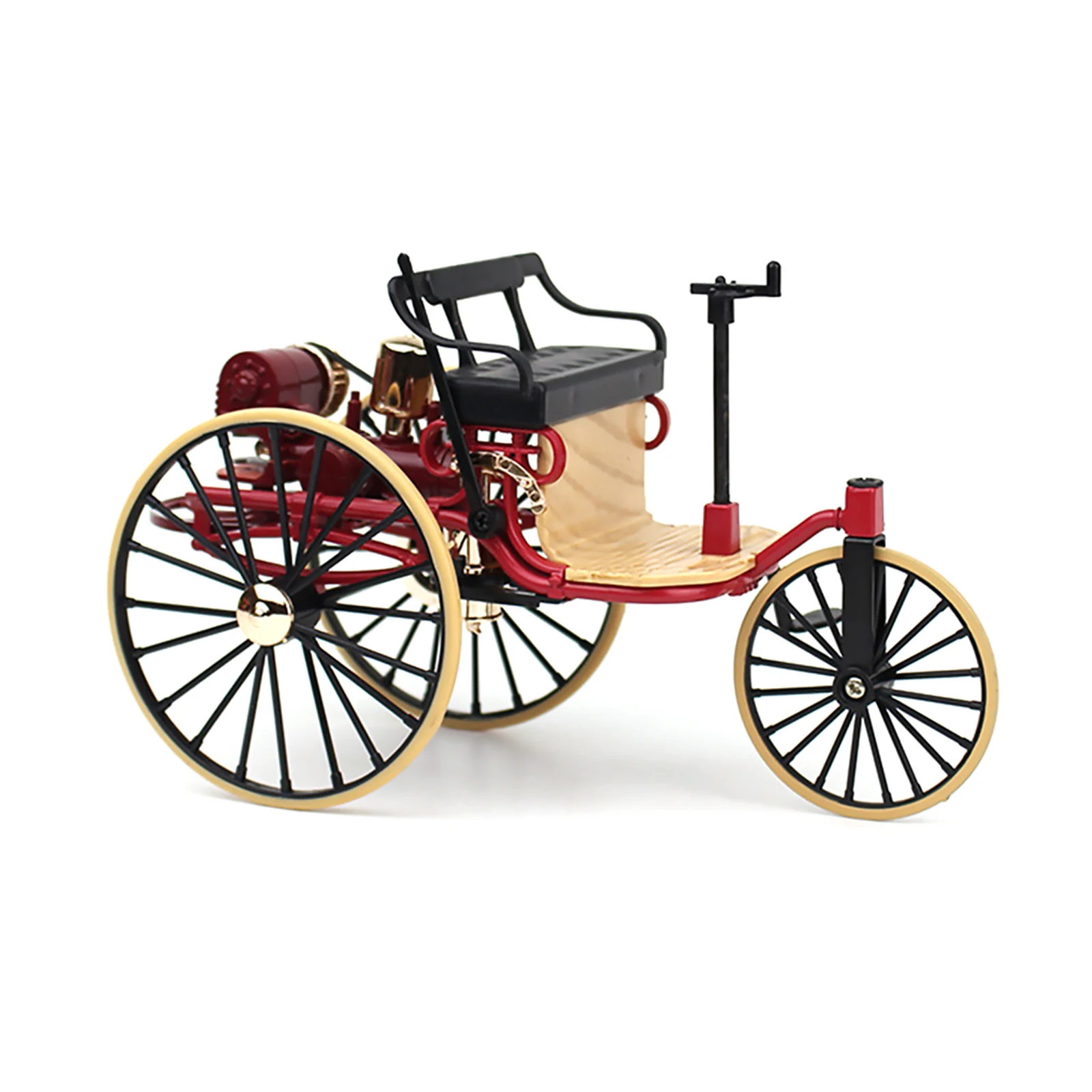 Model trójkołowca w stylu vintage z wysokiej jakości stopu, skala 1/12, figurka do biura, dekoracja domu, retro ozdoba trójkołowca.