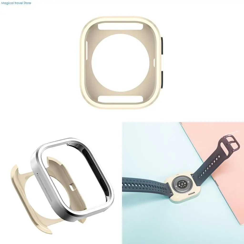 N2UB Corrosion Resistant Metal Protective Case Sweatproof Shell Housing For Bip 6 Smartwatch Precise Cut Design Nonslip Grip