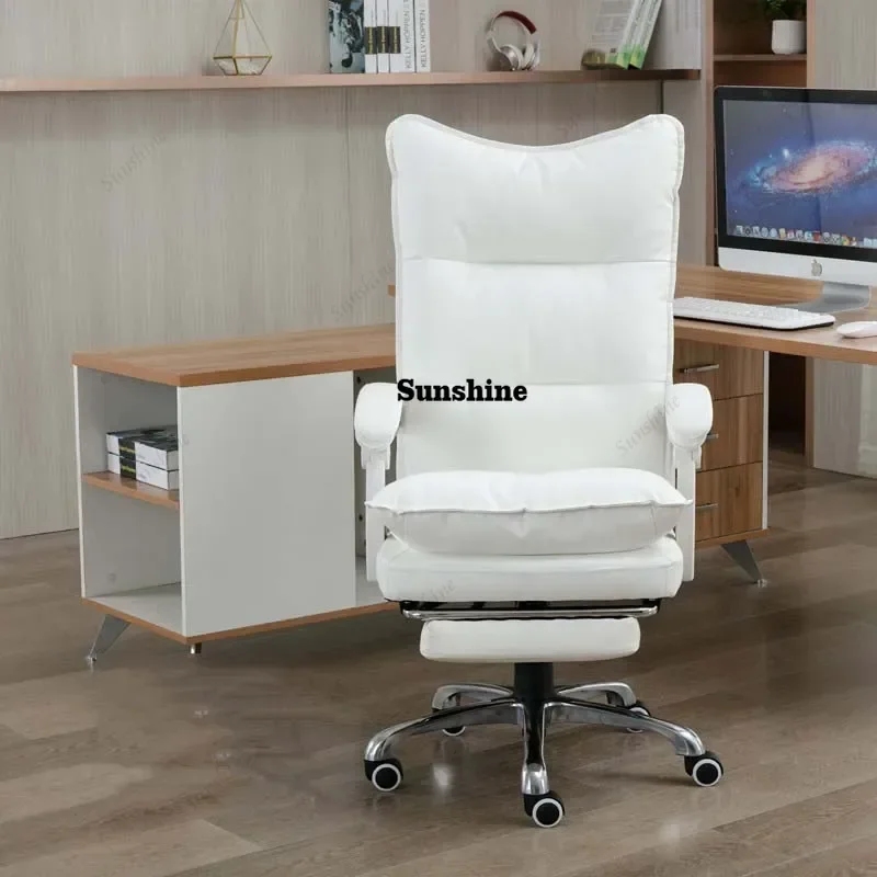 Black Waterproof Chair Support Design Rotating Comfy Mobile Chair Modern Leather Luxury Cadeiras De Escritorio Office Furniture