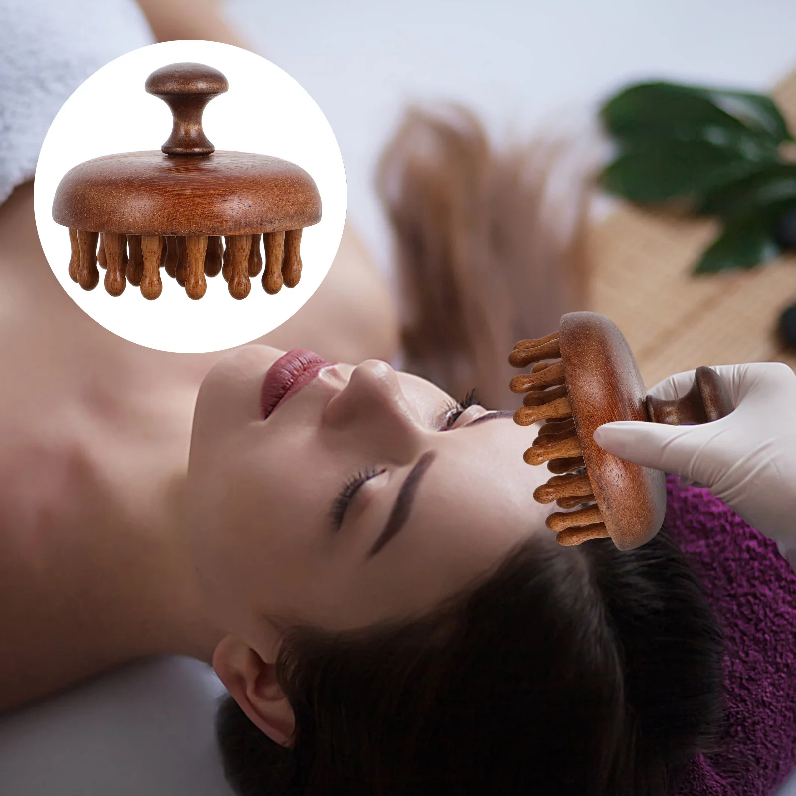 

Деревянный массажер для кожи головы, диск, дизайн, плотная щетина для влажных и сухих волос, массажная расческа, инструмент, скруббер для головы, щетка Гуа Ша