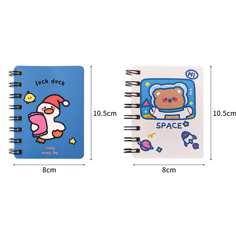 Kawaii Cute Cartoon Animals Mini Spiral A7 Notebook Daily Weekly Planner Blank Paper Note book Time Organizer School Supplies