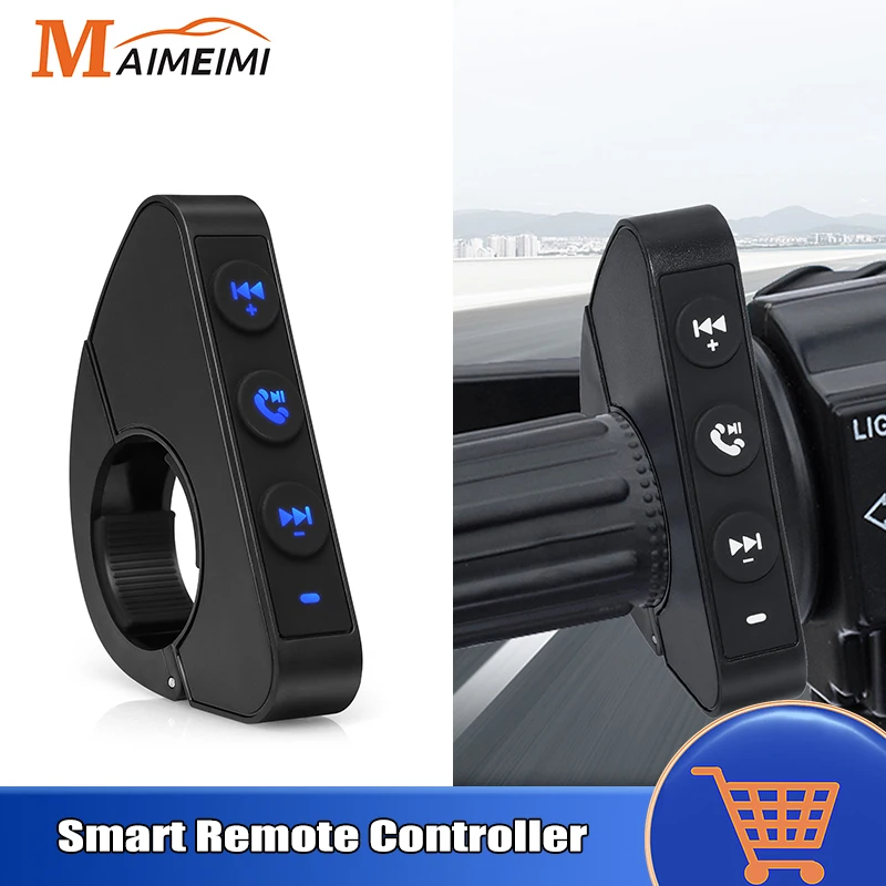 Motorcycle Handlebar Media Controller Steering Wheels Switch Bluetooth-compatible Wireless Media Smart Phone Remote Controller