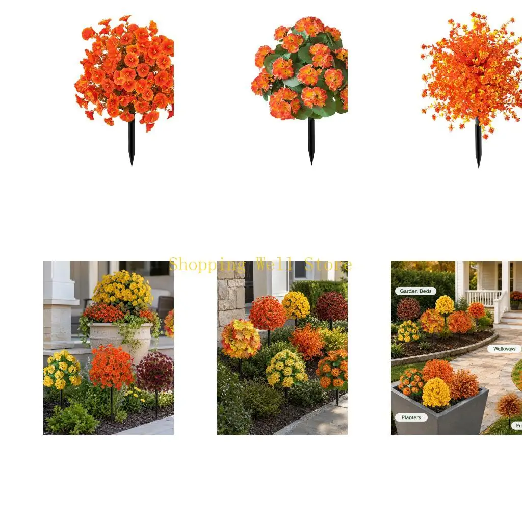 KX4B Pointed Base Flower Yard Stake for Outdoor Porch Pots, Yard Rows, and Lawn Accent Use near Porch Pots for Yard Use