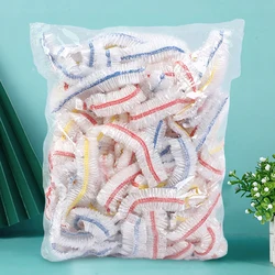 100 Piezas de Cubiertas Desechables para Alimentos, Gorros para Frutas, Cubiertas Elásticas de Plástico, Gorro de Ducha, Bolsa de Almacenamiento, Organizador de Cocina, Film Transparente
