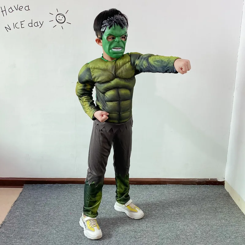 Halloween Costume Muscle suit Green Giant For Kids Cosplay Nightclub Clothes Anime Party Birthday Gift Dress Up Role Playing