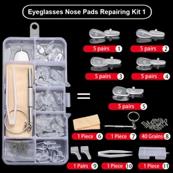 KAMMPT Common Oval Silicone Glasses Nose Pads Repairing Kit Metal Core Soft Screw-in Eyeglasses Nose Brackets Replacement Kits