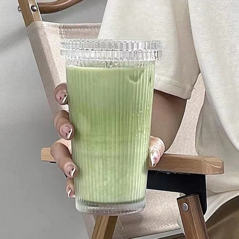 

380 мл, 2 шт., набор, стаканы для виски, бренди, пива, водки, прозрачные стеклянные стаканы в вертикальную полоску, бытовая посуда для напитков, кружка для воды с крышкой