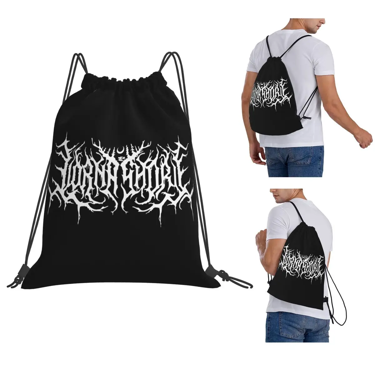Lorna Shore Merch Lorna Shore Logo Backpacks Multi-function Drawstring Bags Sports Bag Book Bags for Man Woman School