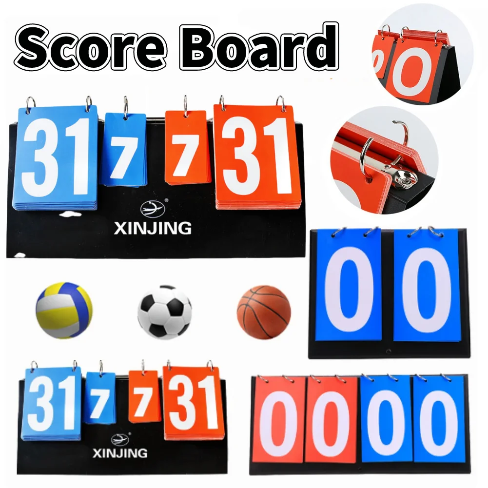 2/4-Digit Scoreboard Score Keeper Score Flipper For Basketball Tennis Sports Turn Points Board Multifunctional Sport Accessories