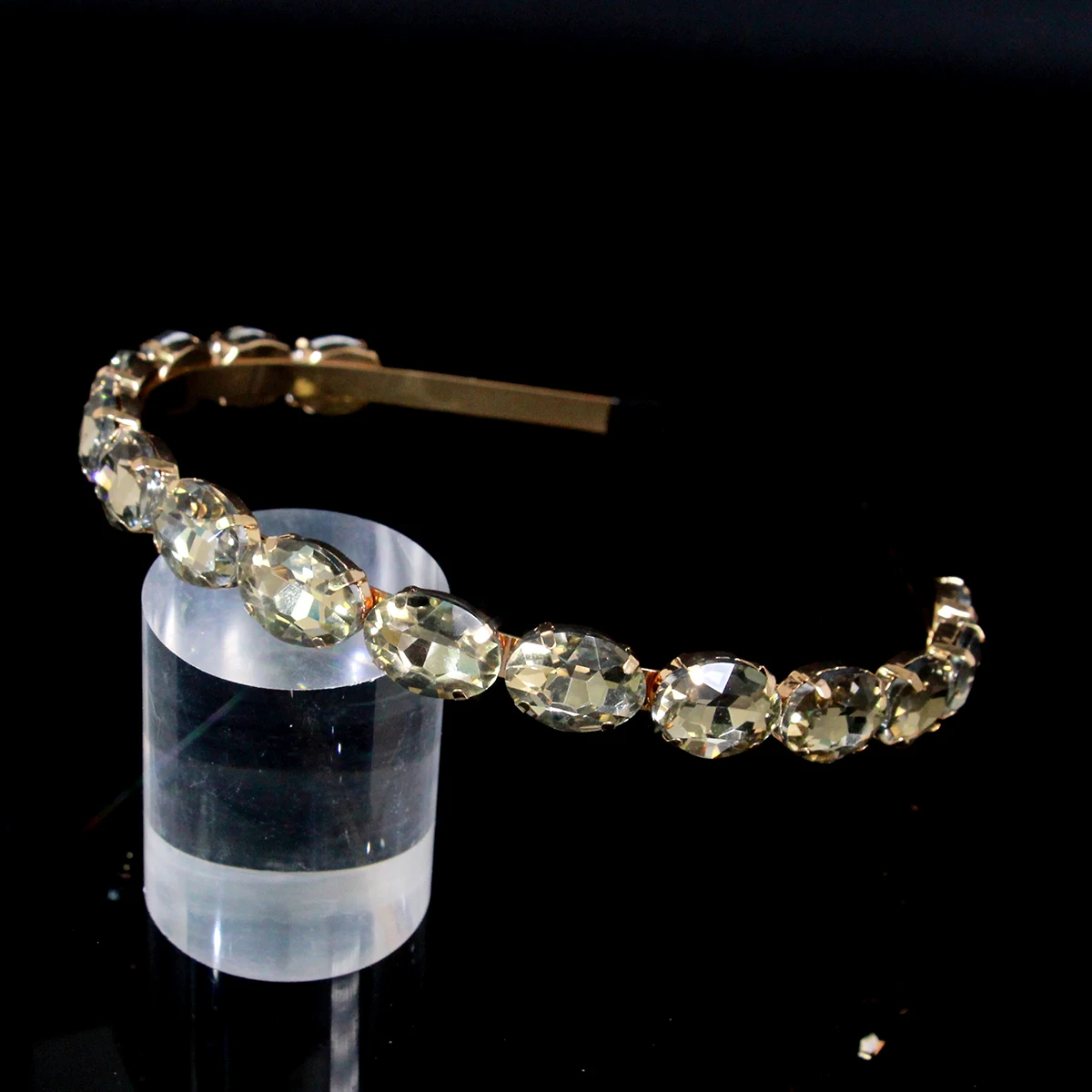 AINAMEISI Luxury 3 Colors Oval Crystal Hairband Sparkly Rhinestone Baroque Silver Plated Headband Fashion Women Hair Accessories