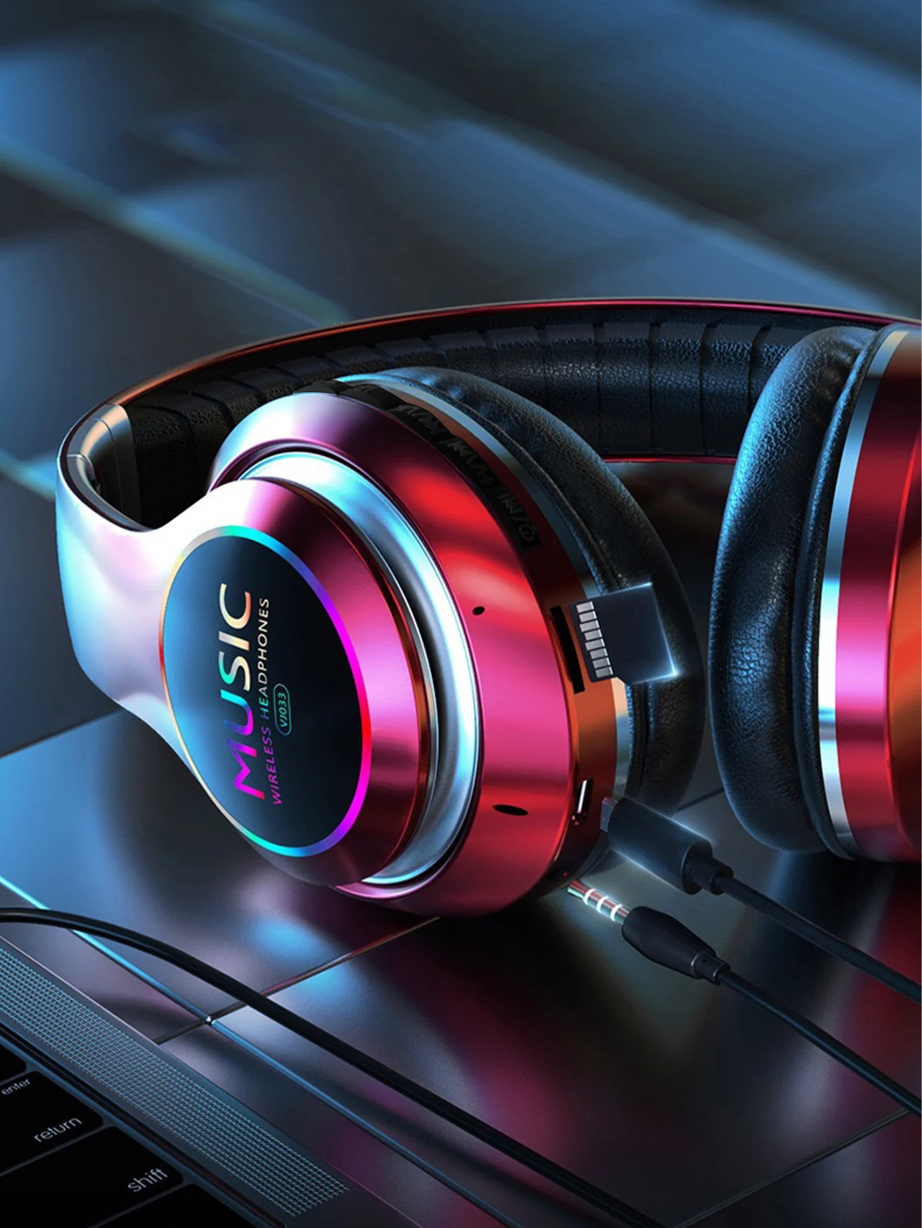 Colorful flowing optical head wearable wireless earphones, long-lasting and lossless sound quality, high-quality sports wireless