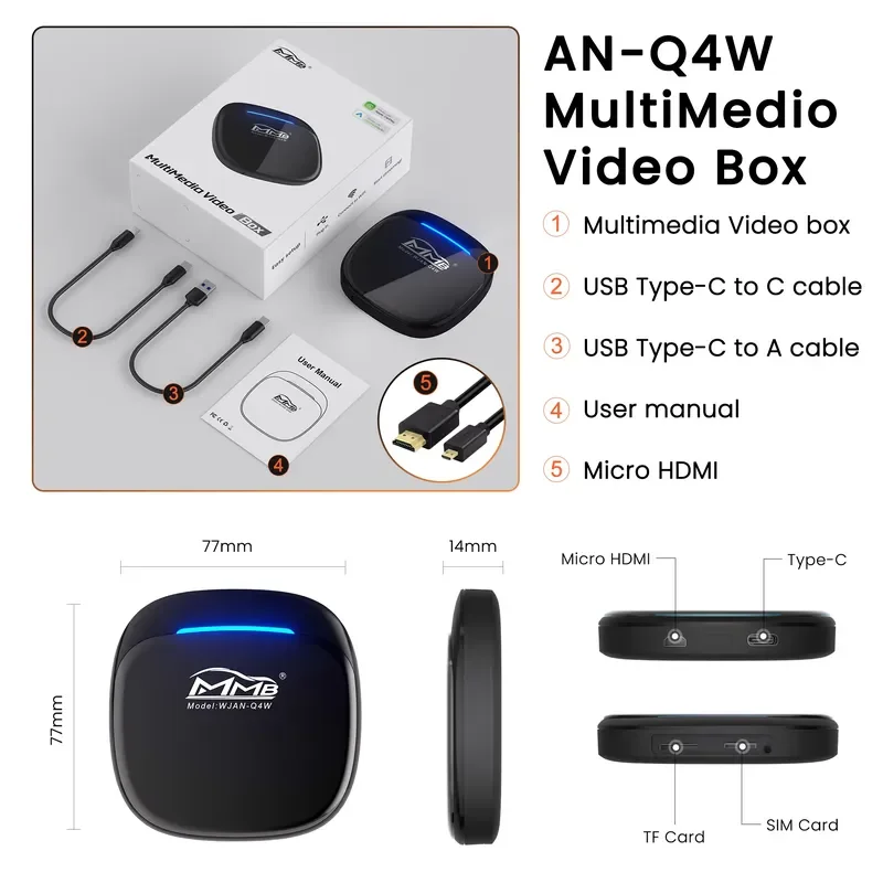 【CHIMU HOME】 8+128G for Android 13 Wireless for CarPlay Adapter for Android Auto AI Box for VW for Wired for CarPlay Cars