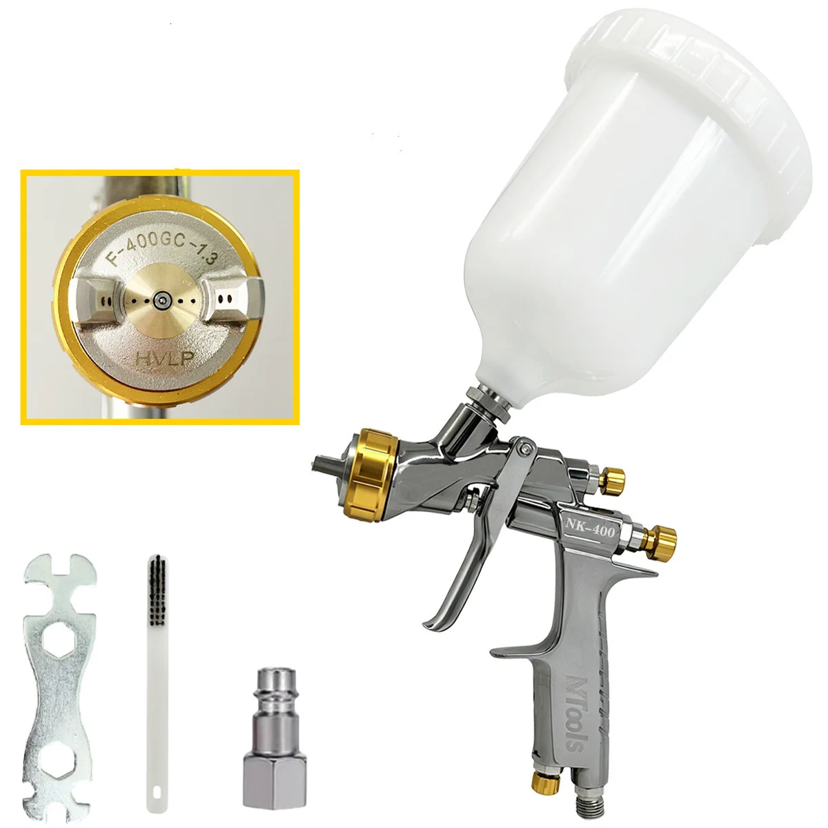 NK-400 HVLP Spray Gun Kit 1.3/1.4/1.8mm Nozzle Professional Auto Paint Spray Gun  High Atomization Universal Car Painting Tool