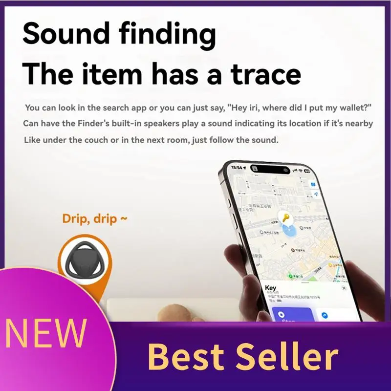 

HFES Smart Bluetooth GPS Tracker Work With For Find My Smart Tag Anti Lost Reminder Locator Car Key Pet Kids Finder B