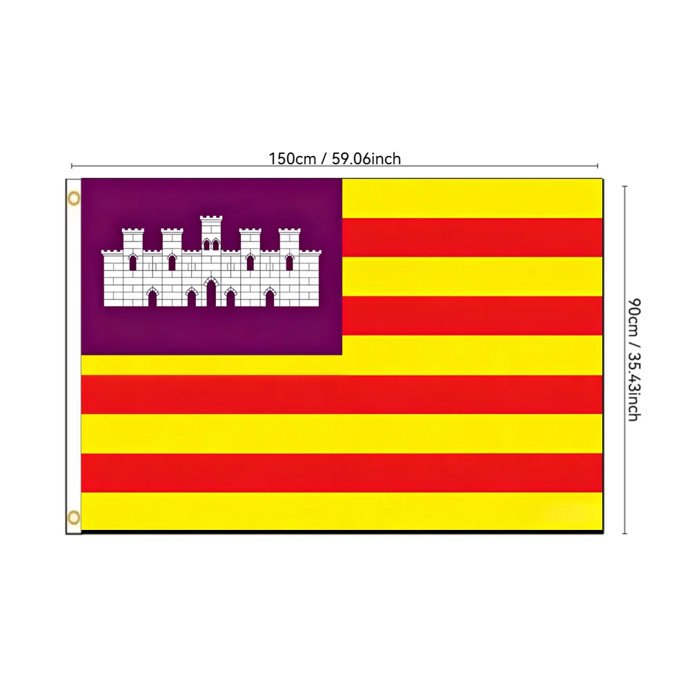 

Spain Spanish Balearic Islands Flag 3x5FT 2x3FT | Espana Balearic Islands Autonomous Region Banner for Outdoor Indoor Decoration