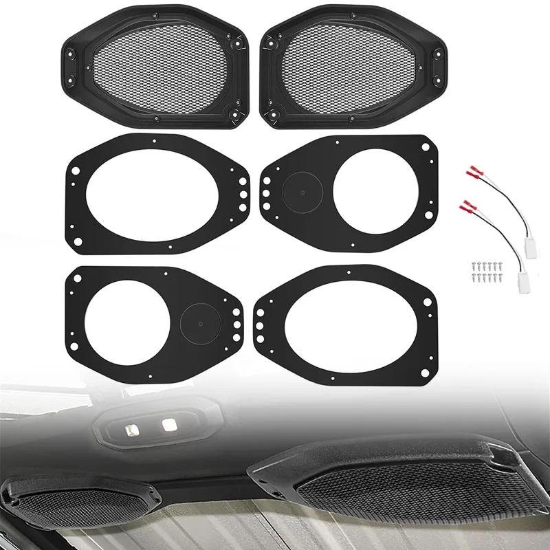 

6.5" Speaker Pod Adapters + Mesh Grilles for Jeep Wrangler JL & Gladiator JT (2018-2024) – Set of 2