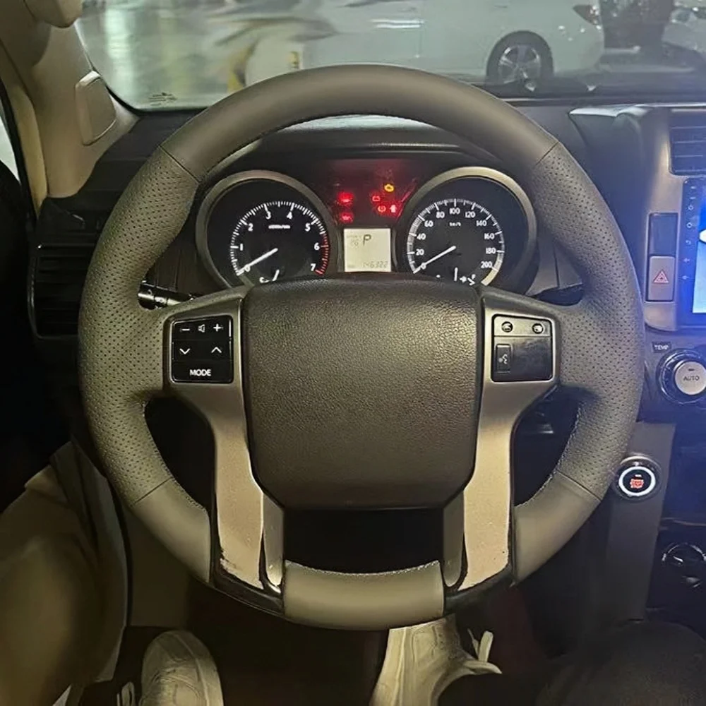 

Custom Car Steering Wheel Cover Anti-Slip Microfiber Leather For Toyota Land Cruiser Prado 2010-2012 2013-2014 Car Steering Wrap