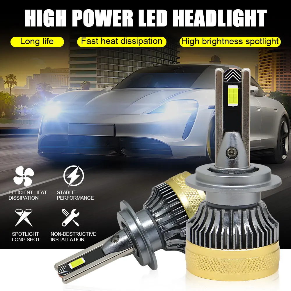 G7 LED Lights 120W High Power 12V Integrated High Low Beam H4 H7 H11 Auto Headlight Bulb Universal Car Modification Lamp 10000LM