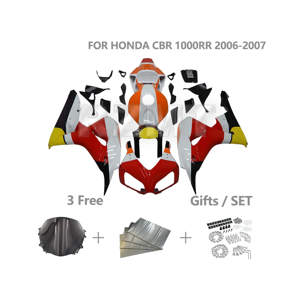 

Комплект обтекателей для HONDA CBR1000RR 2006 2007 CBR 1000RR, индивидуальный комплект обтекателей для мотоцикла, набор деталей для кузова из АБС-пластика H1007-120a