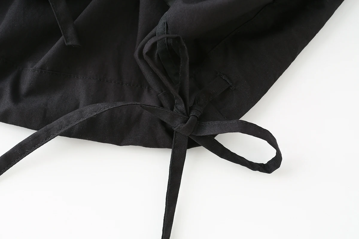BSAY Damen Stehkragen-Jacke mit Kordelzug am Saum, Knopfverschluss vorne, schrägen Taschen, langen Ärmeln, lässiger Streetwear-Mantel für Damen. – Detail 8
