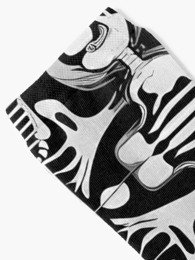 Skeleton and Bones (Black and Grey) Socks sheer Heating sock Socks Girl Men's