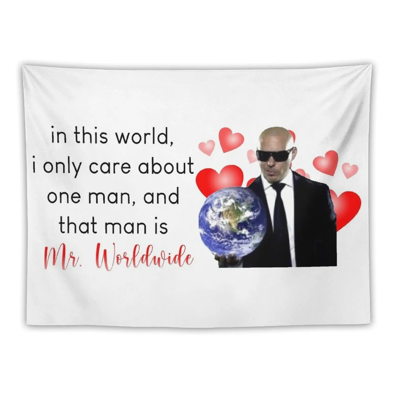 

in this world, i only care about one man, and that man is mr. worldwide Tapestry Room Decore Aesthetic Room Decorator Tapestry