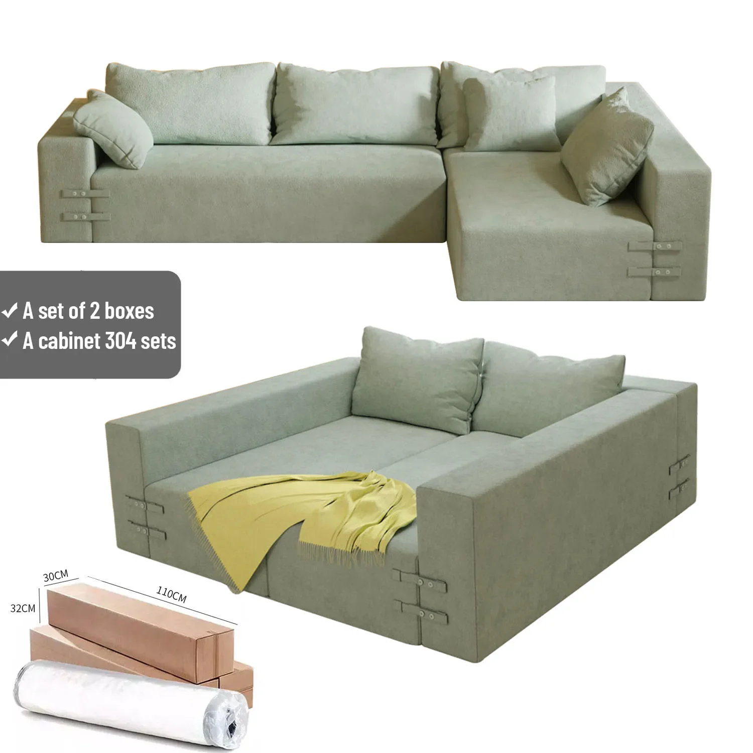 Modern Sofa Couches Set Style Free Combination L/U Shaped Upholstered Sofa Living Room Sectional Sofa Set