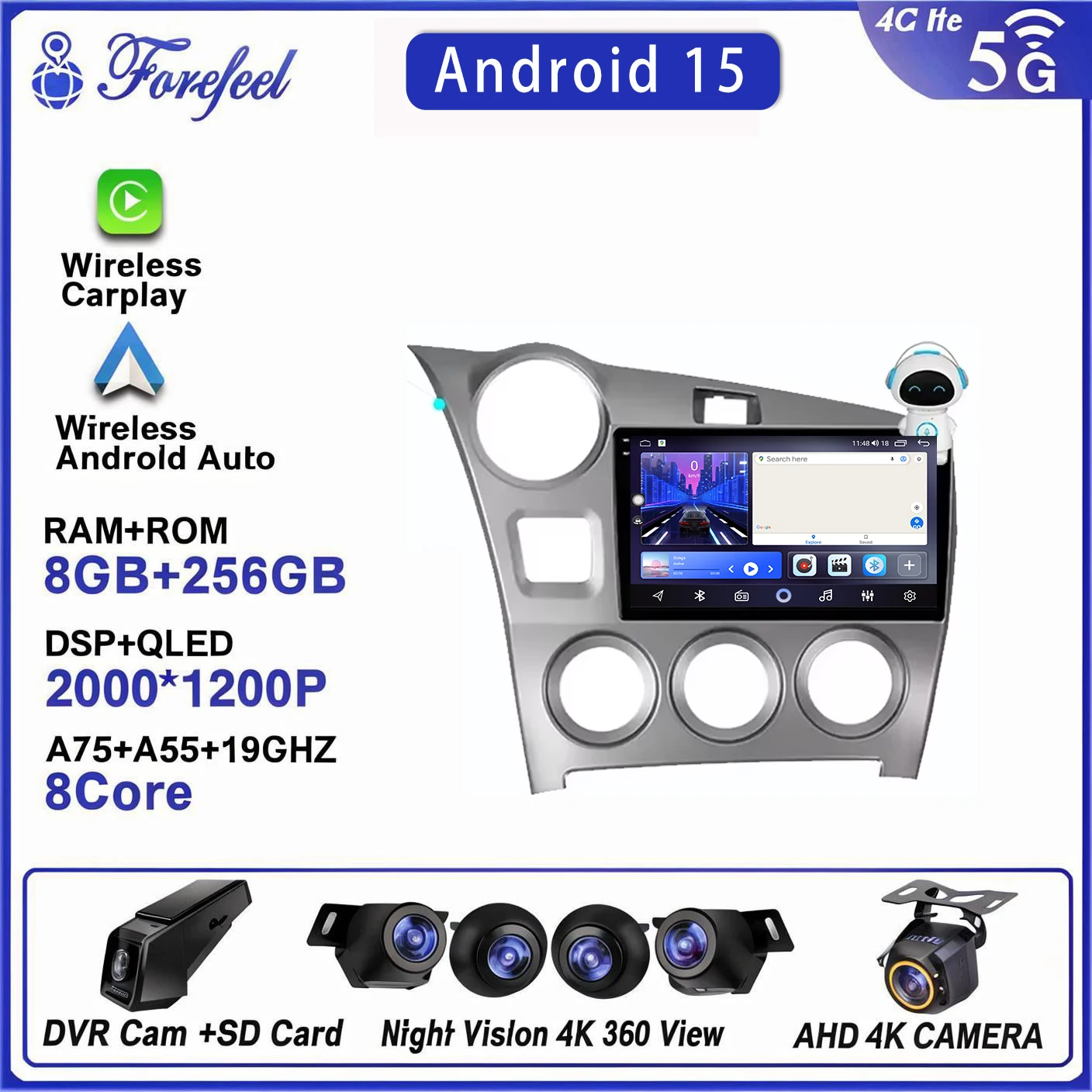 

Android 16 For Toyota Matrix 2 E140 2008 - 2014 Multimedia Car Monitor Lettore Autoradio Gps Tv Vehicle Navigation Stereo Radio