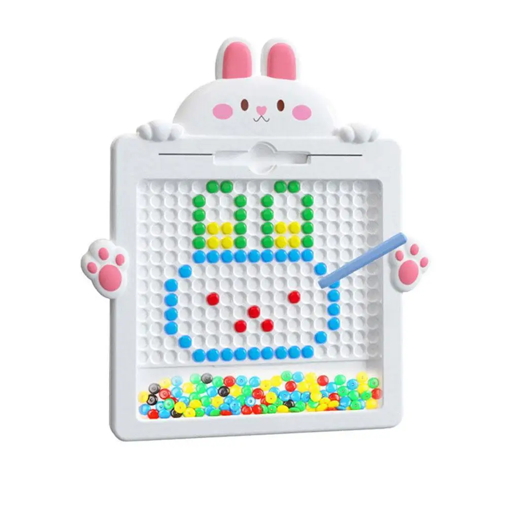 ABS Cute Rabbit Magneti Pen tavolo da disegno Baby Kindergarten Puzzle Bead giocattolo per bambini magnetico bambini immaginazione coltivare N1F4