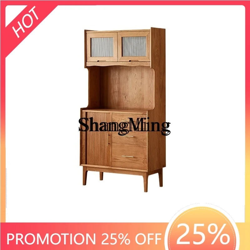 

ZYY exquisite senior dining side cabinet integrated against the wall simple modern solid wood storage high cabinet