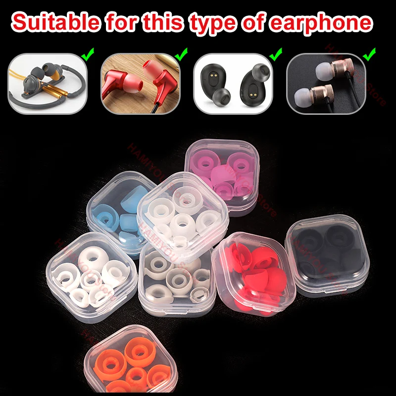 3 زوج/وحدة LMS مكافحة زلة مقاوم للماء استبدال سدادة الأذن الأذن نصائح منصات مجموعة سيليكون داخل الأذن سماعات الأذن يغطي غطاء 4-6 مللي متر لينة