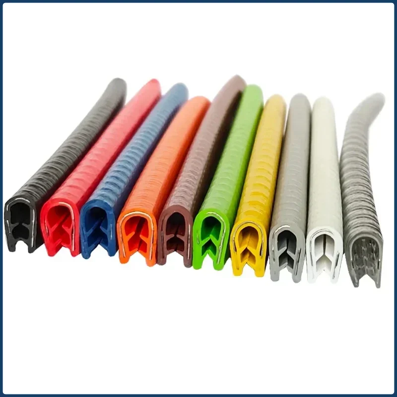 1/2/3/5M U Shaped Sealing Strip Rubber Edging Anti Scratch Protection Strip Colored Car Door Iron Sheet Steel Sheet Machinery